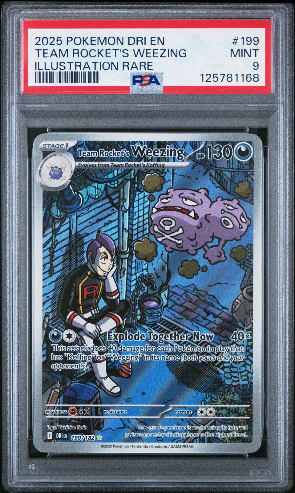 DRI EN-ILLUSTRATION RARO #199 TEAM ROCKET'S WEEZING PSA 9