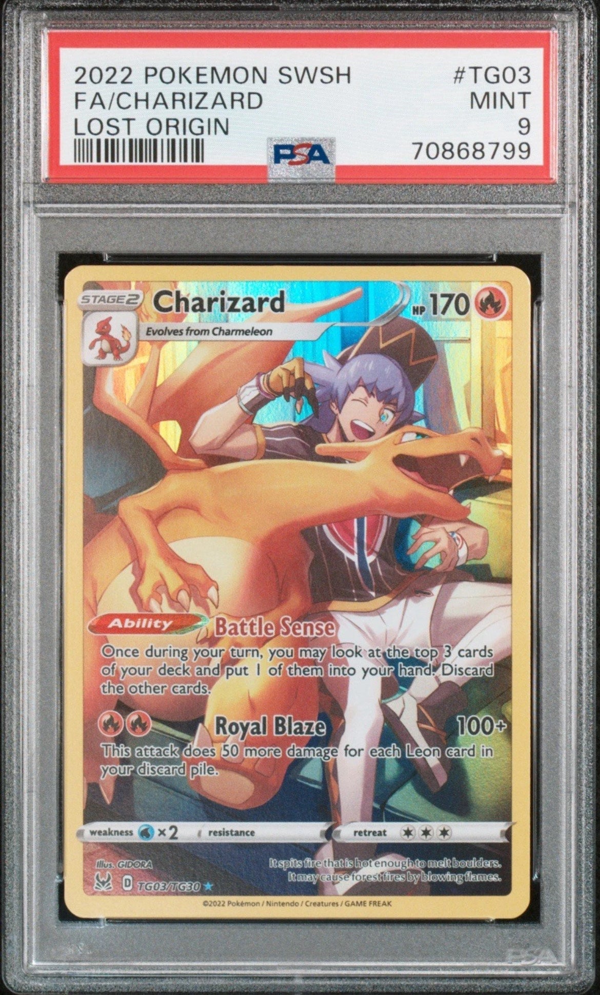 Charizard TG03/TG30 – Lost Origin (EN) – Graded PSA 9